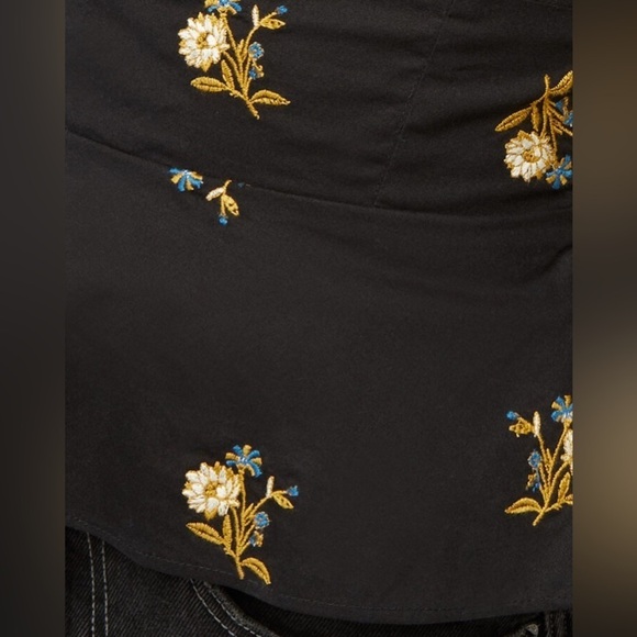 NWT!Veronica Beard Chaka Strapless Floral Embroidered Corset Bodice Top Black 🖤 - Picture 11 of 15